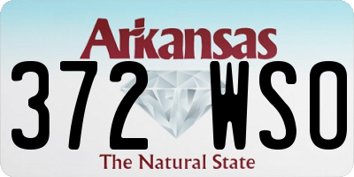 AR license plate 372WSO