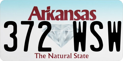 AR license plate 372WSW