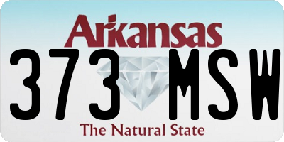 AR license plate 373MSW