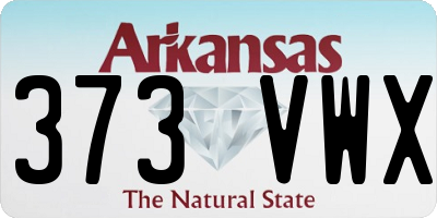 AR license plate 373VWX