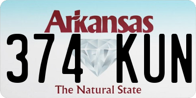 AR license plate 374KUN