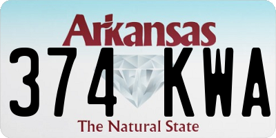 AR license plate 374KWA