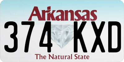 AR license plate 374KXD