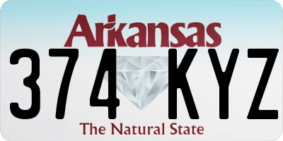 AR license plate 374KYZ