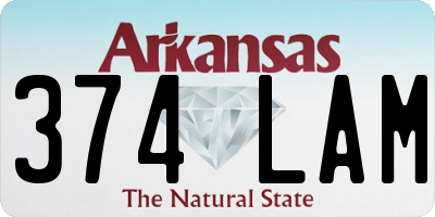 AR license plate 374LAM