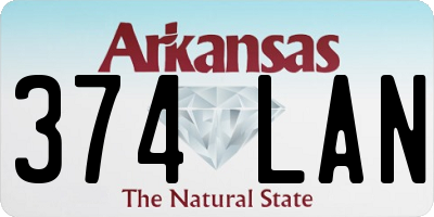 AR license plate 374LAN