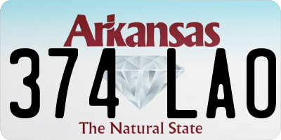 AR license plate 374LAO