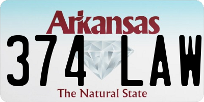 AR license plate 374LAW