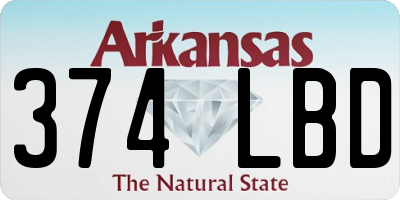 AR license plate 374LBD