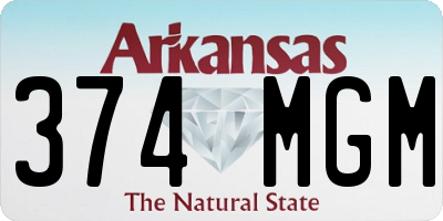 AR license plate 374MGM
