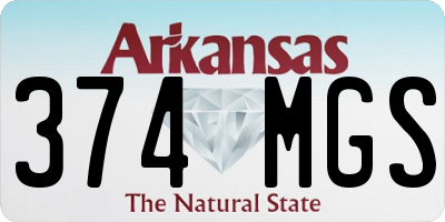 AR license plate 374MGS