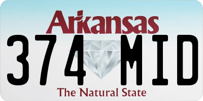 AR license plate 374MID