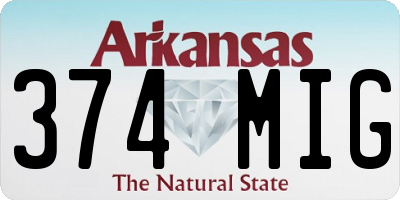 AR license plate 374MIG