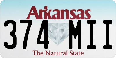 AR license plate 374MII