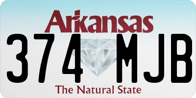 AR license plate 374MJB