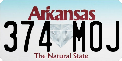 AR license plate 374MOJ