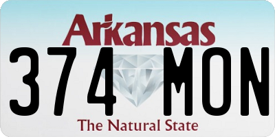 AR license plate 374MON