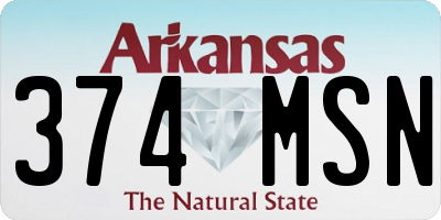 AR license plate 374MSN