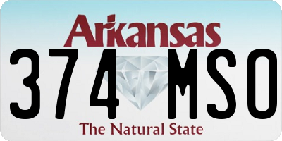 AR license plate 374MSO