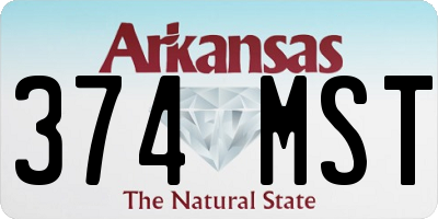 AR license plate 374MST