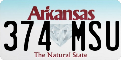 AR license plate 374MSU