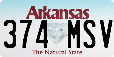 AR license plate 374MSV