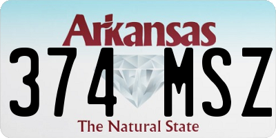 AR license plate 374MSZ