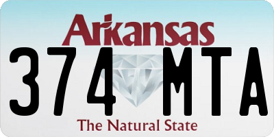 AR license plate 374MTA