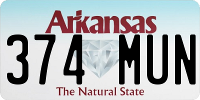 AR license plate 374MUN