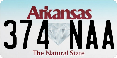 AR license plate 374NAA