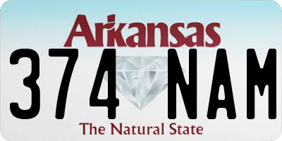 AR license plate 374NAM