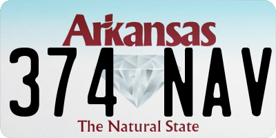 AR license plate 374NAV