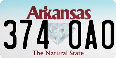 AR license plate 374OAO
