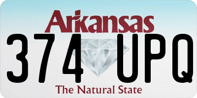 AR license plate 374UPQ