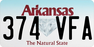 AR license plate 374VFA