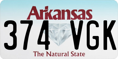 AR license plate 374VGK