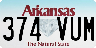 AR license plate 374VUM