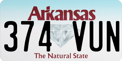 AR license plate 374VUN