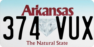 AR license plate 374VUX