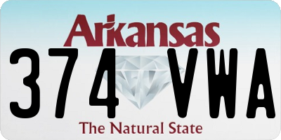 AR license plate 374VWA