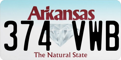 AR license plate 374VWB