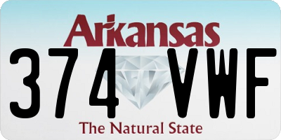 AR license plate 374VWF