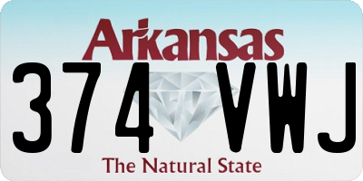 AR license plate 374VWJ