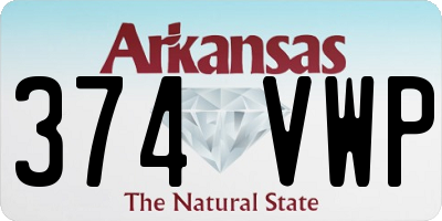 AR license plate 374VWP