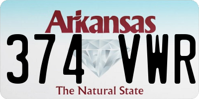 AR license plate 374VWR