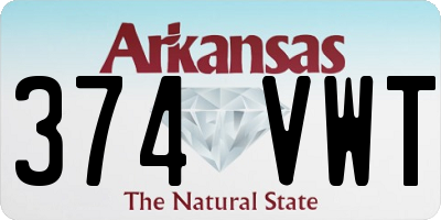AR license plate 374VWT