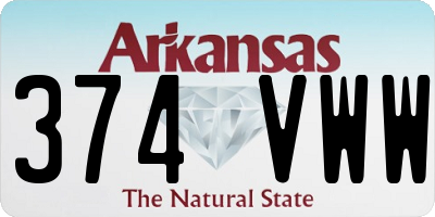 AR license plate 374VWW