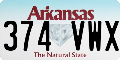 AR license plate 374VWX