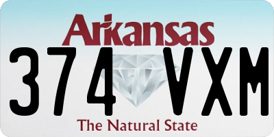AR license plate 374VXM
