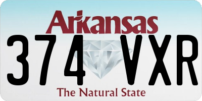 AR license plate 374VXR